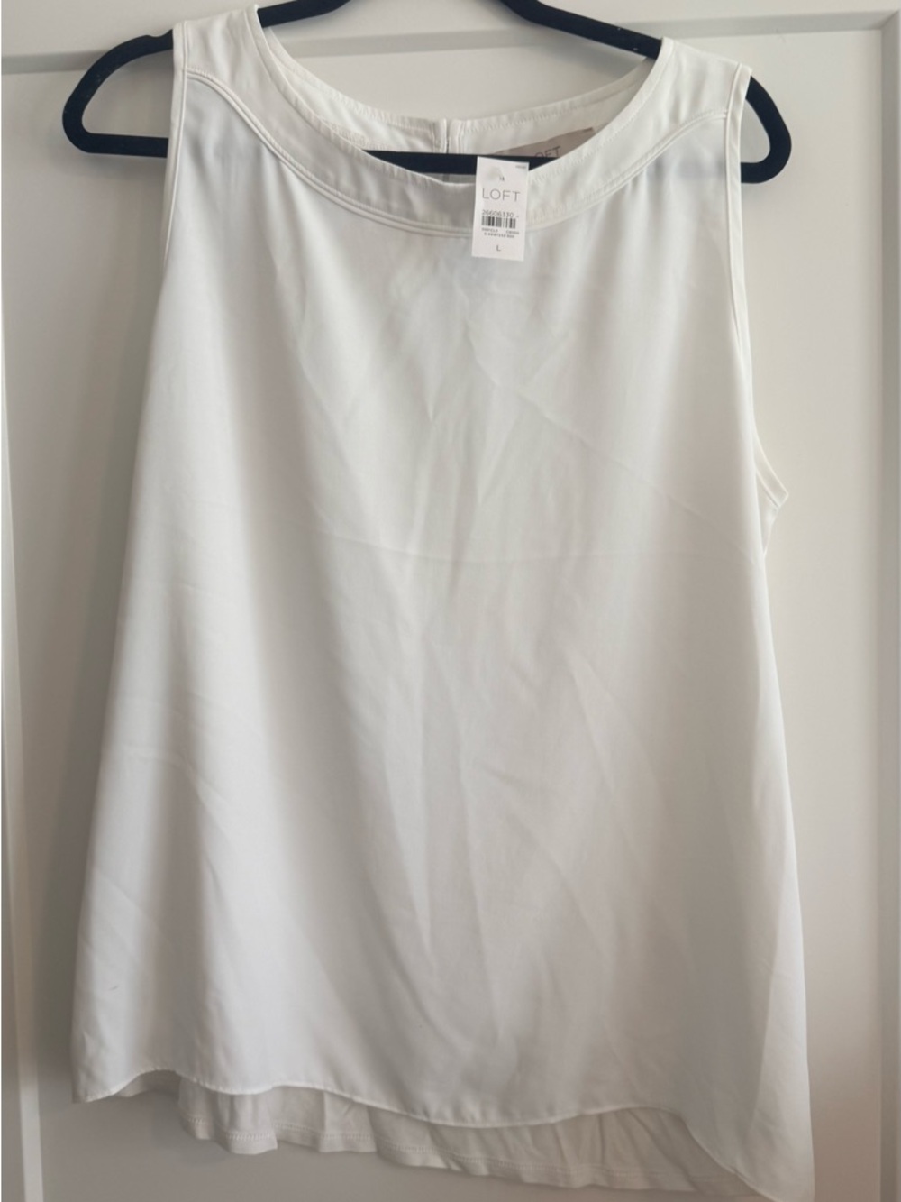 LOFT White Sleeveless Crewneck Shell Tank